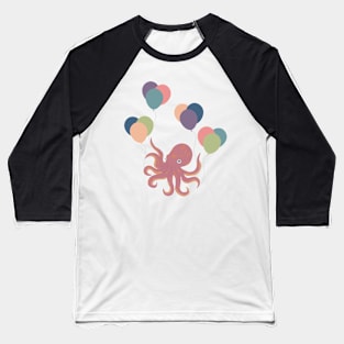 Octopus with Balloons Baseball T-Shirt